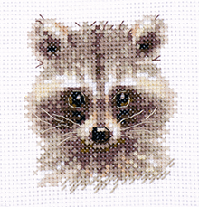 0-208 Portraits of animals. Raccoon