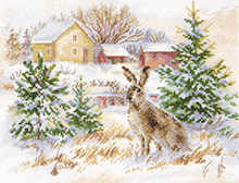 1-31 Winter day. Brown hare